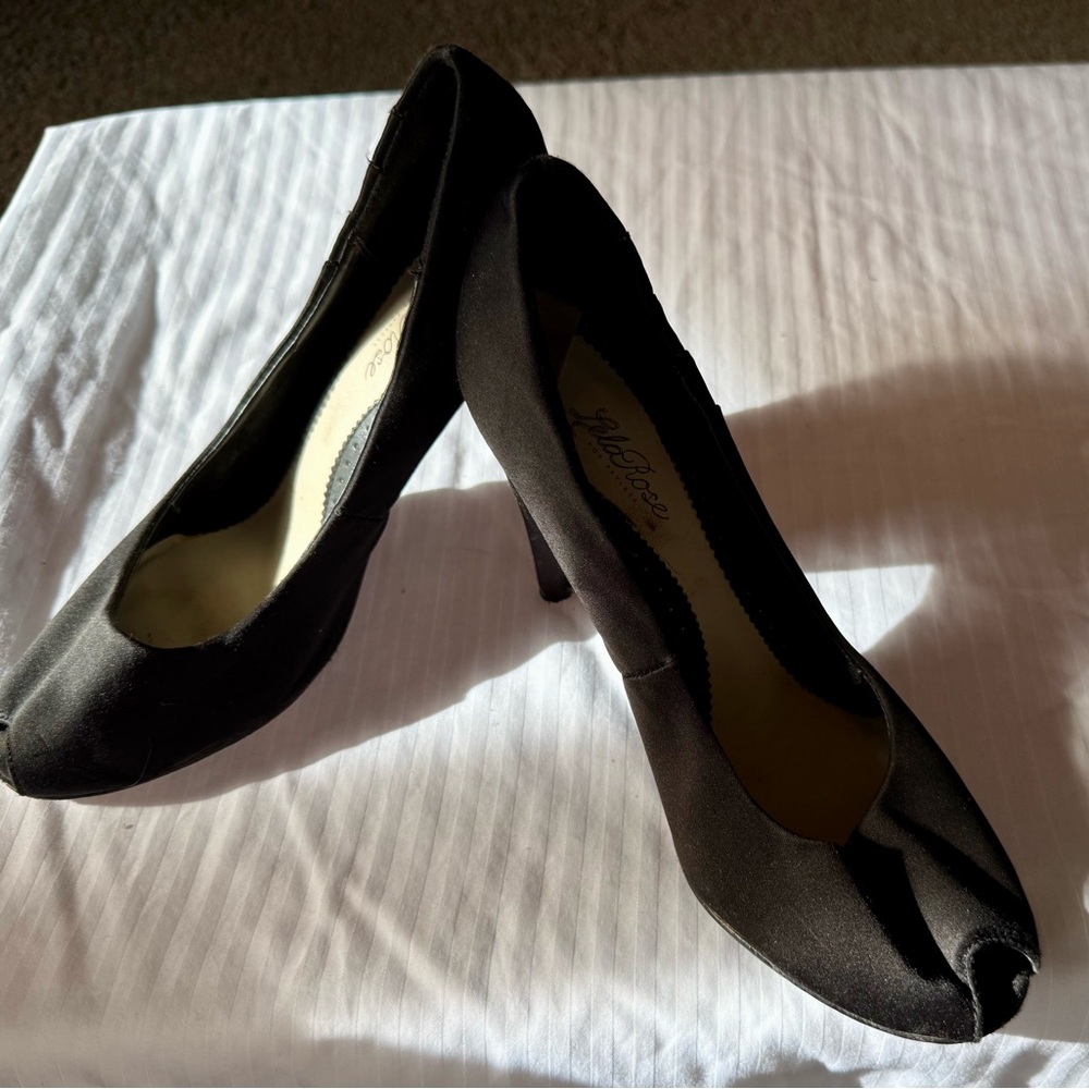 Style & Co. Black Peep-Toe Heels